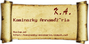 Kaminszky Annamária névjegykártya