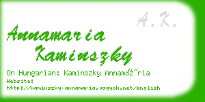 annamaria kaminszky business card